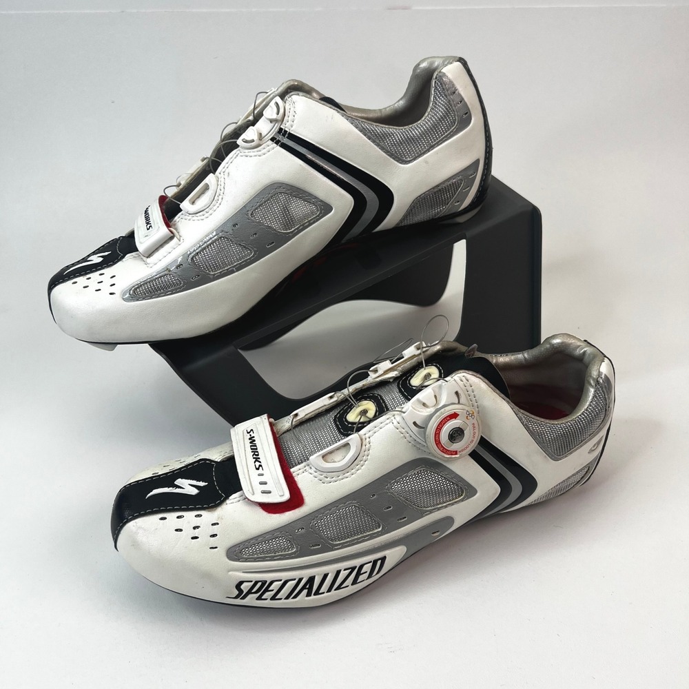 Specialized S-Works Road Cycling‎ Shoes White Black Red Boa System Men's US 9.5